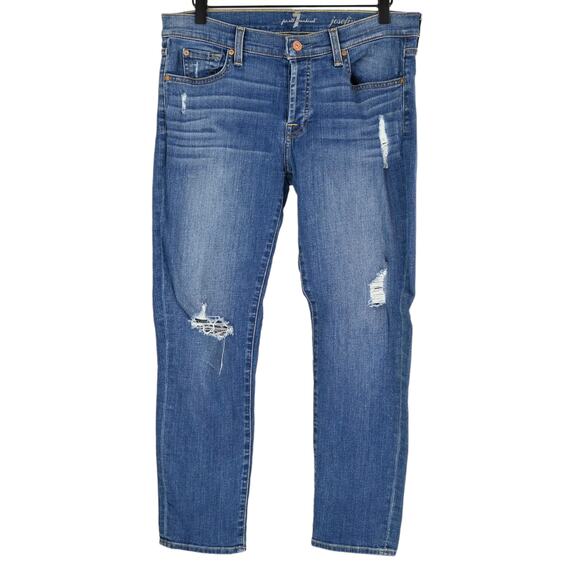 7 For All Mankind “Josefina” Jeans, Distressed - Picture 1 of 10